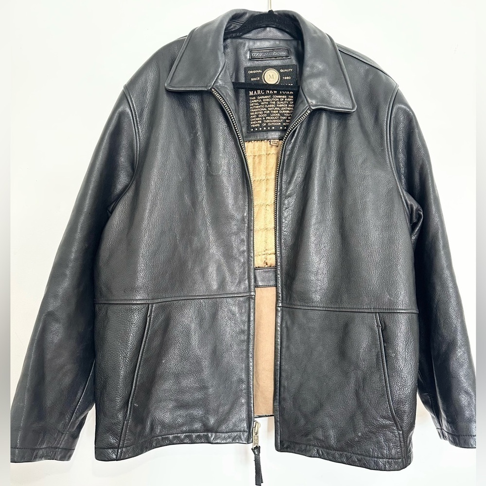 Marc New York First Class Leather Jacket Men's xl Black Punk Edgy Bikercore
